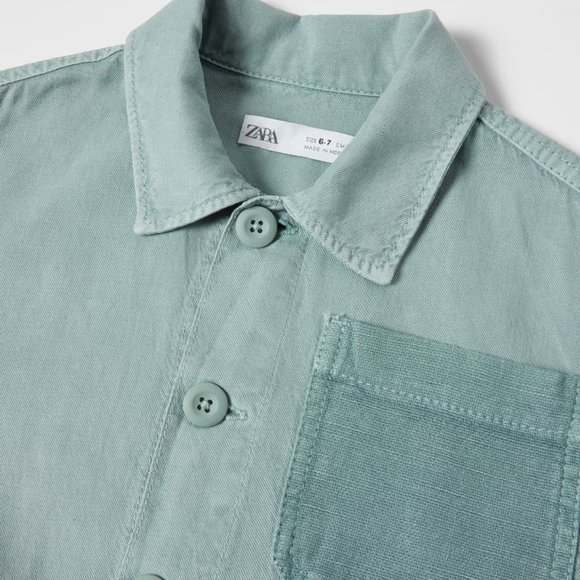 NWT ZARA TRUE NEUTRALS UTILITY OVERSHIRT  BLUE - REF 6917/800 BOYS 11-12 - Picture 4 of 4